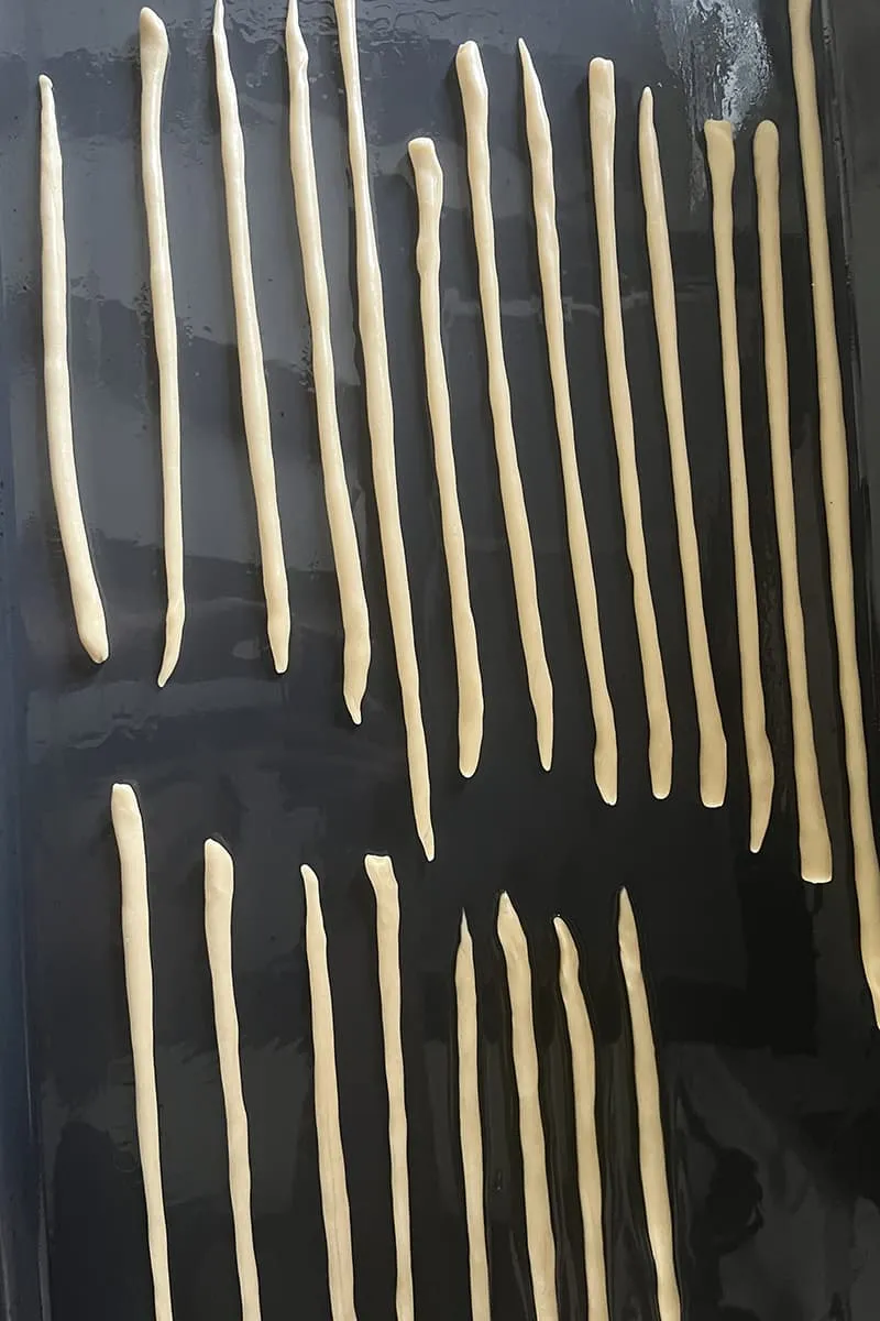 Making Italian grissini preparation - step 2