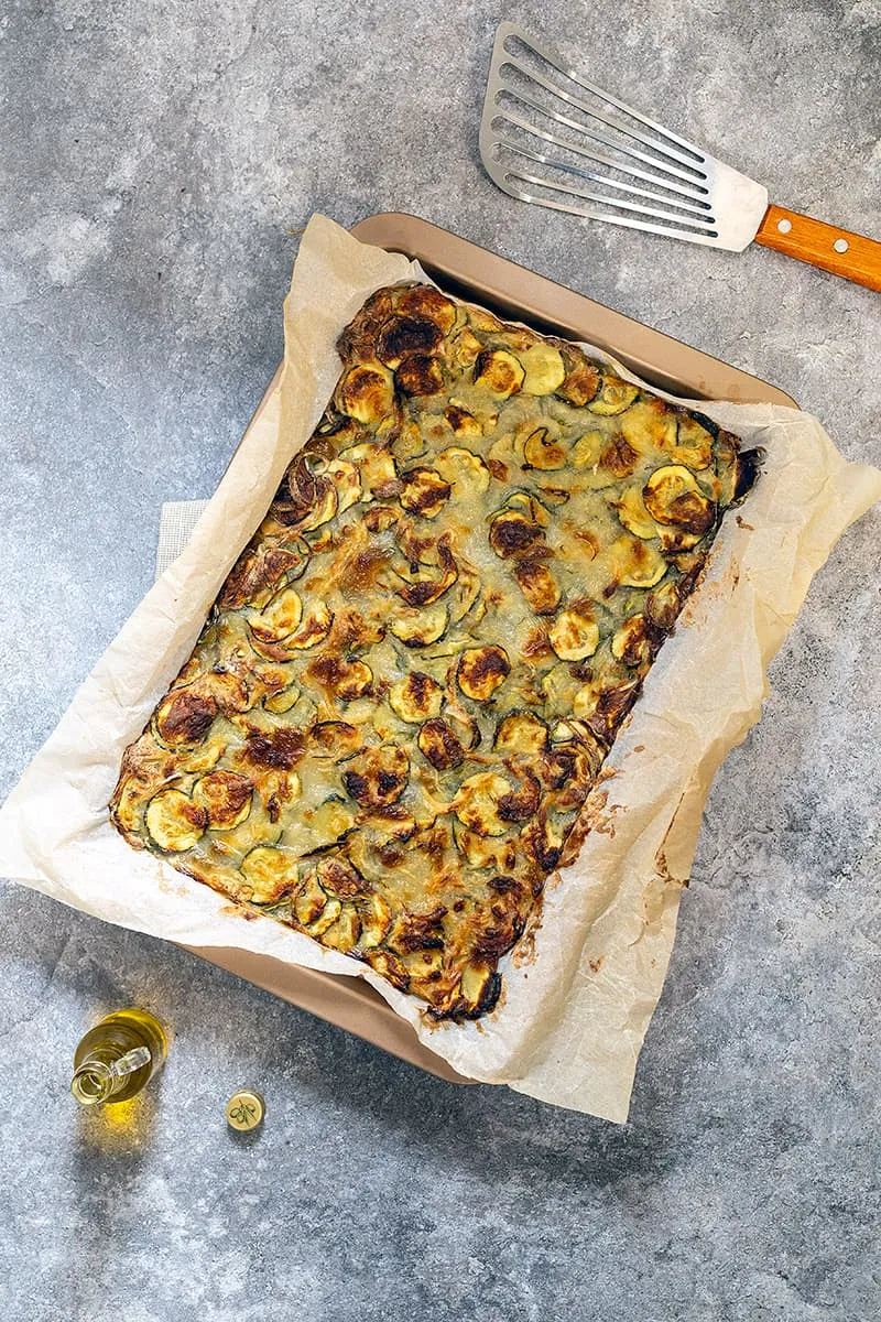Italian scarpaccia - vegan zucchini tart