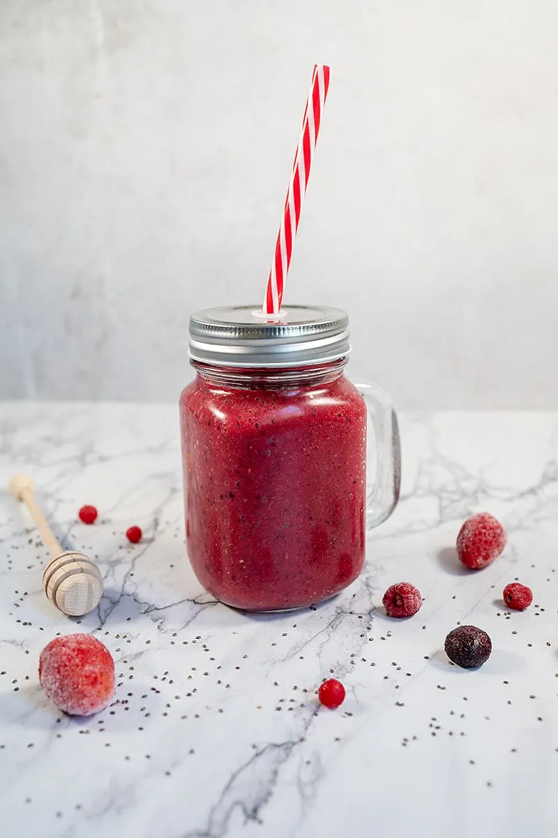 Mixed berry smoothie - a fresh summer drink