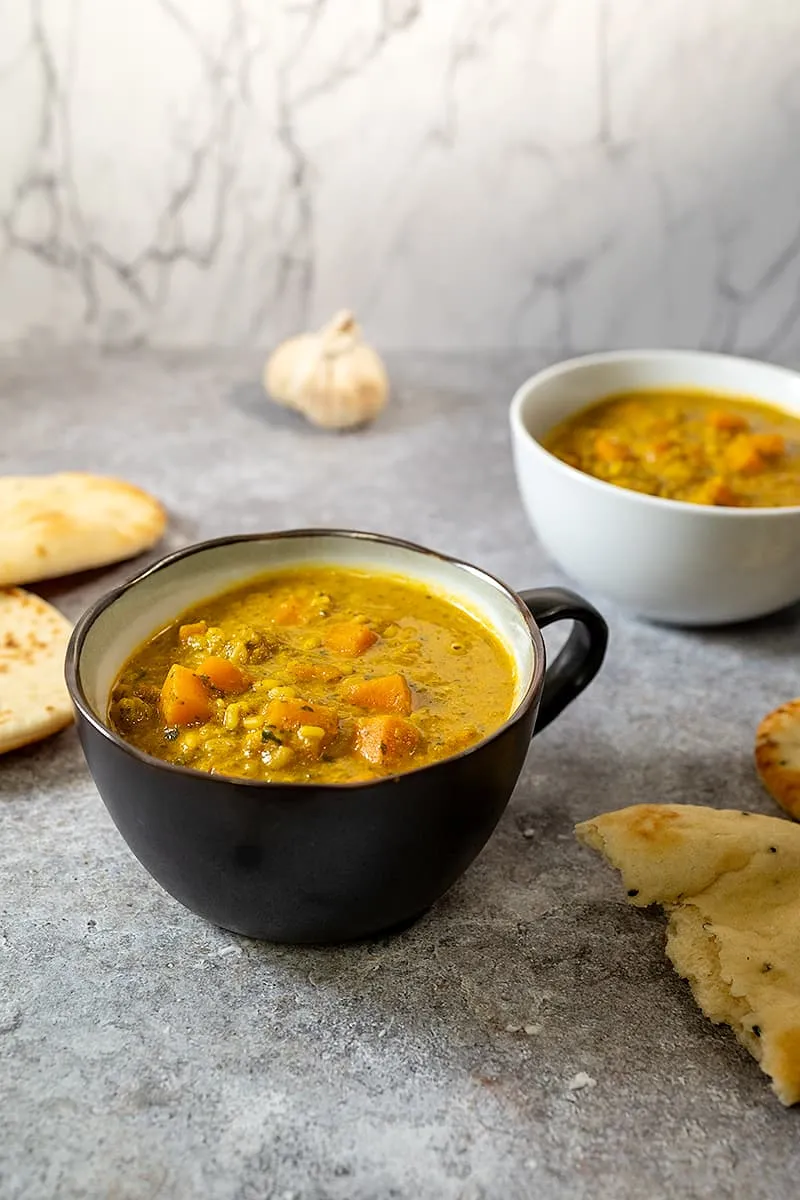Mung Bean Soup - with Sweet Potato and Spinach