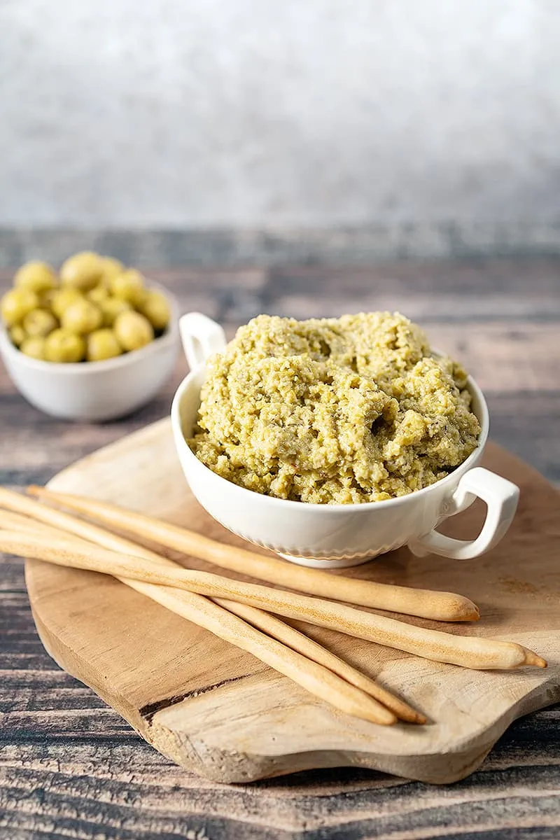Olive tapenade with garlic and capers