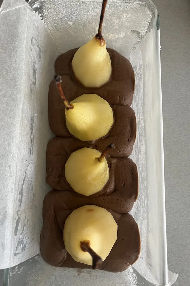 Pear and chocolate cake preparation - step 1