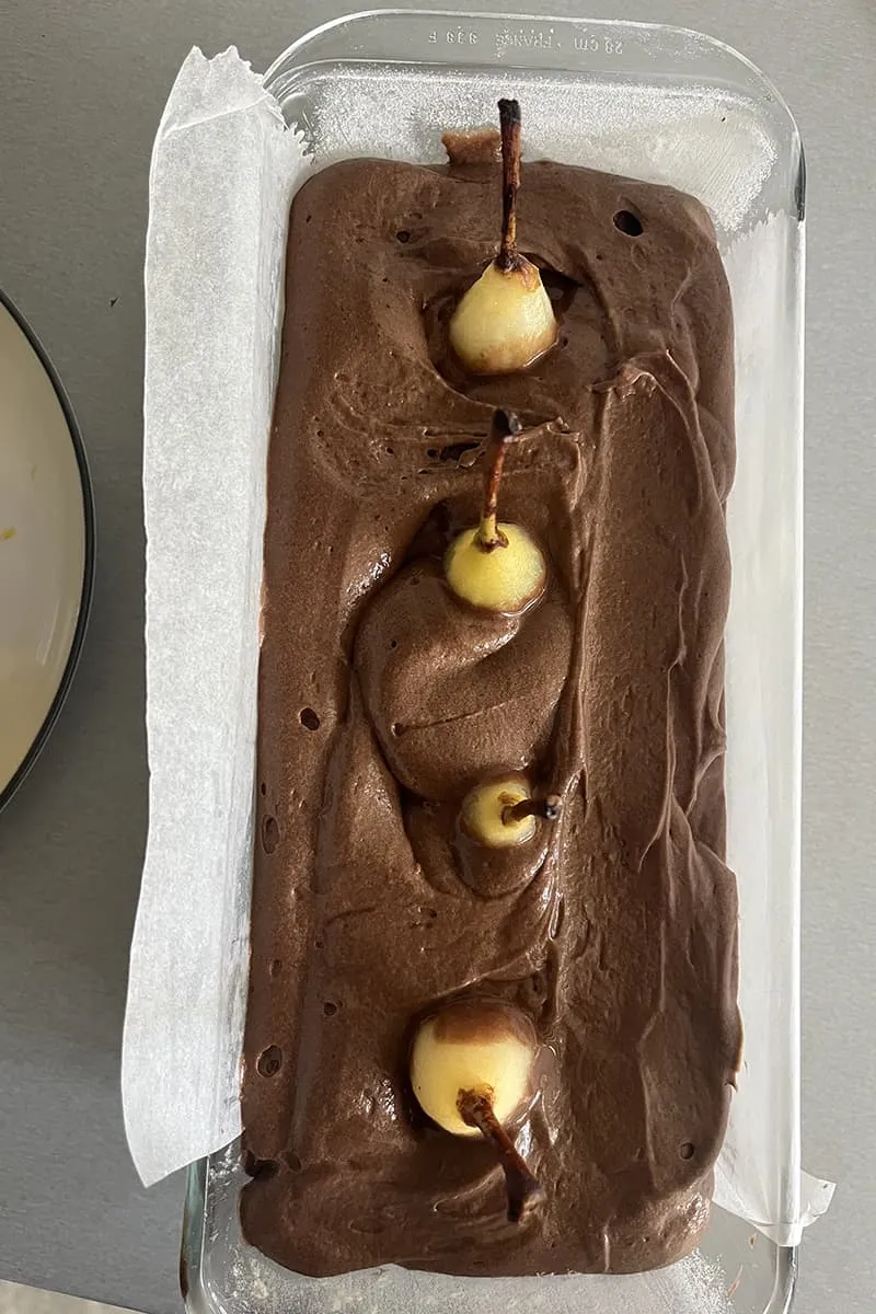 Pear and chocolate cake preparation - step 2
