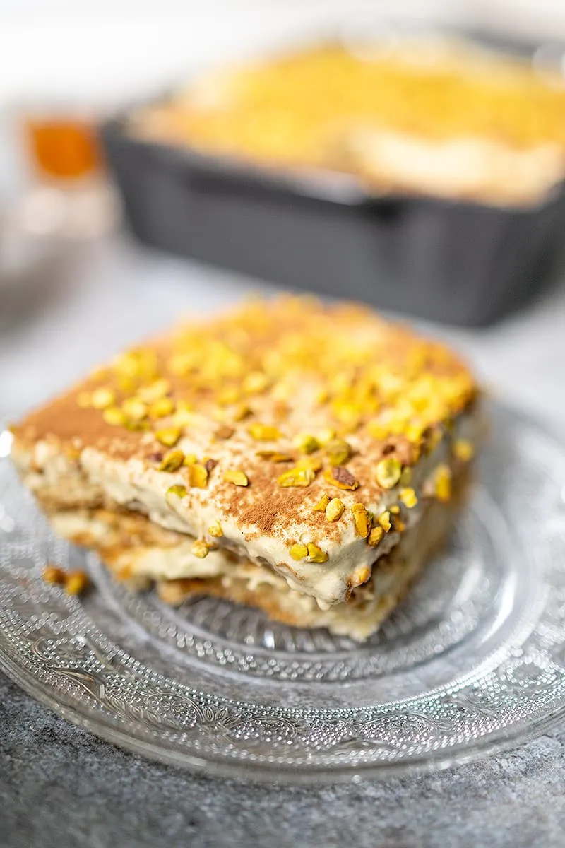 Pistachio tiramisu - a classic tiramisu with a full pistachio flavor