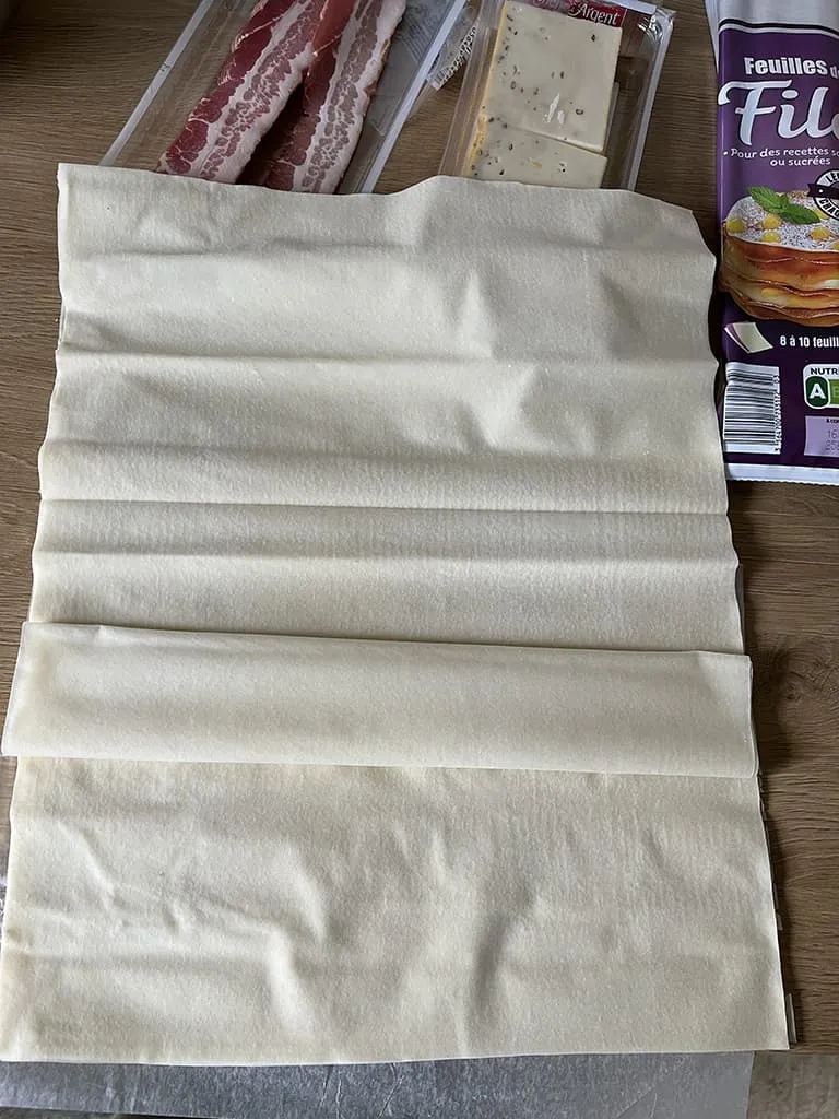 Raclette quiche preparation - step 2