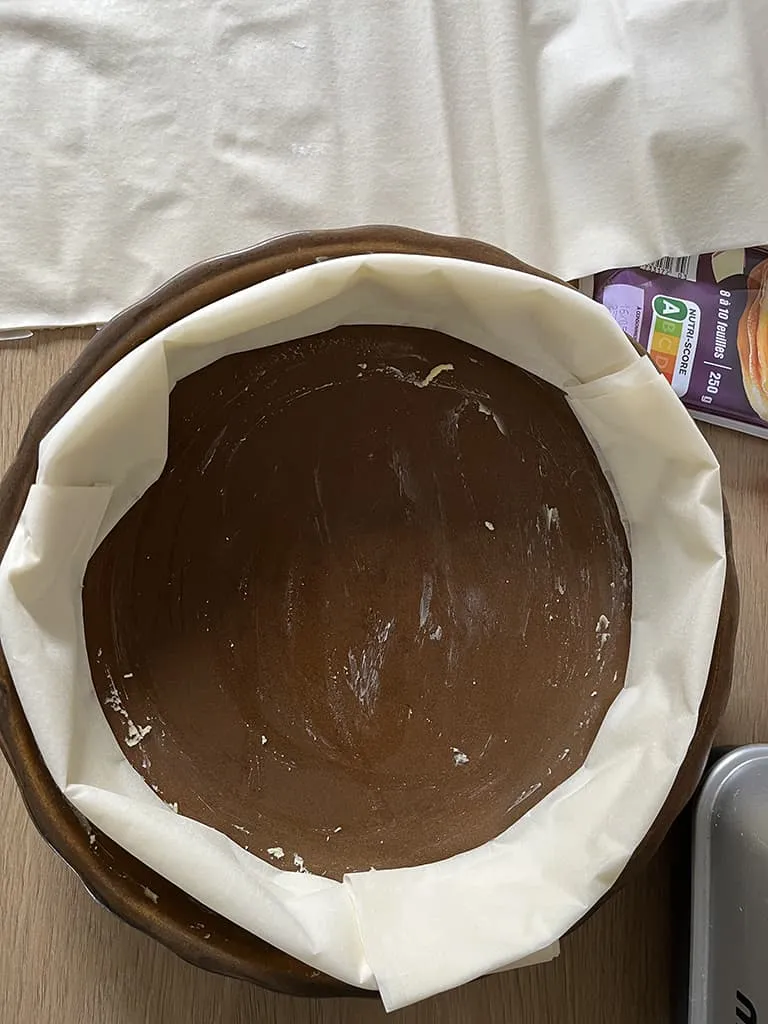 Raclette quiche preparation - step 3