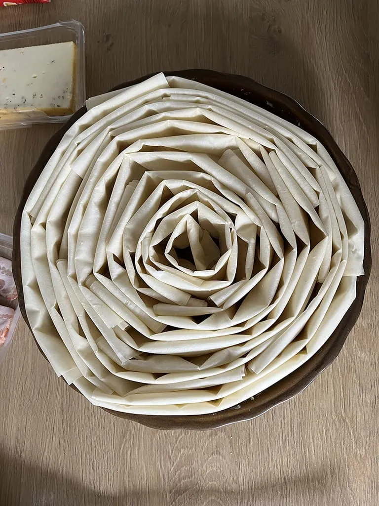 Raclette quiche preparation - step 5