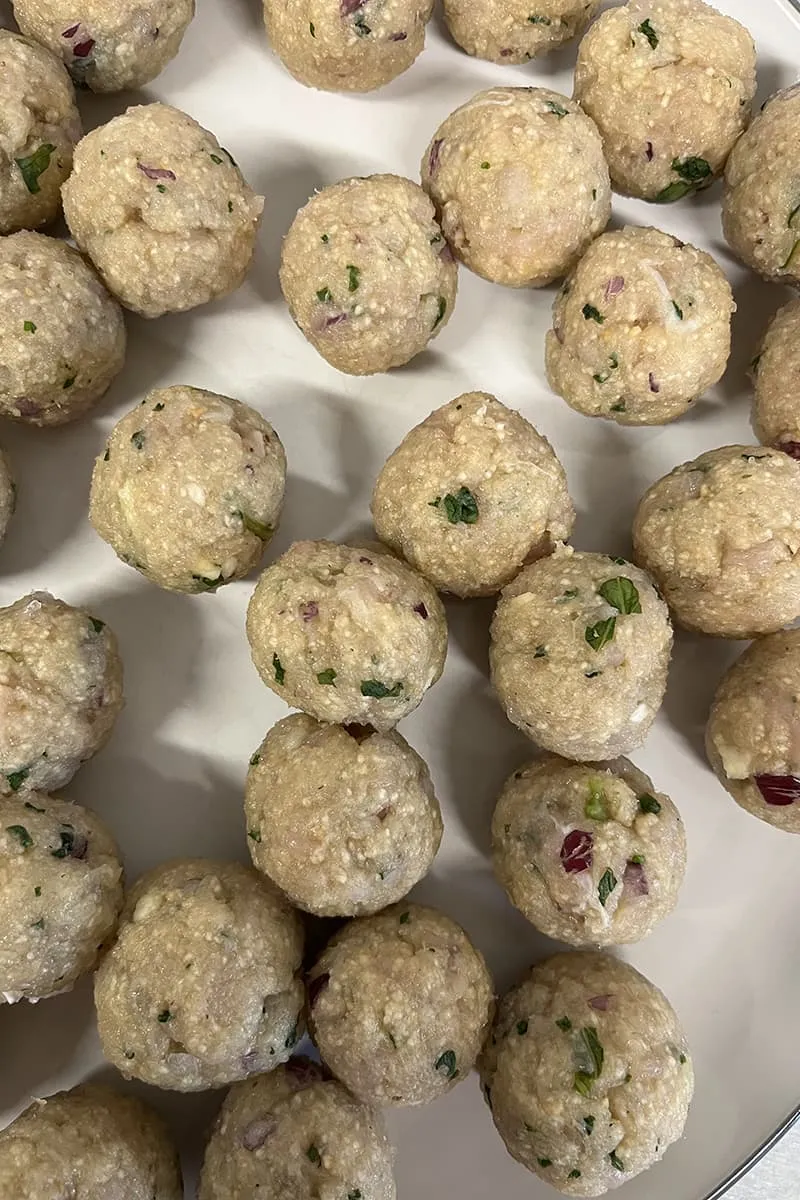 Home-made turkey balls