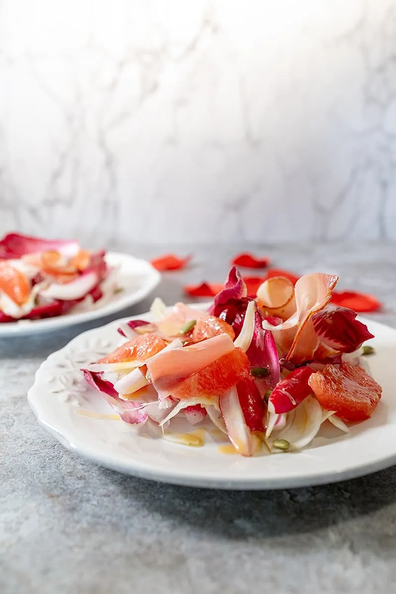 Valentine's day Salad with Endive, Grapefruit and Fennel