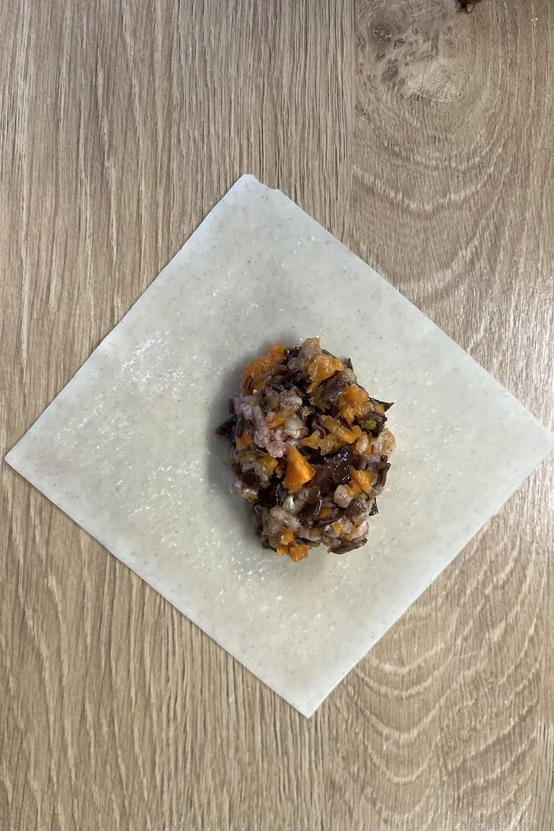 Wonton soup preparation - step 1