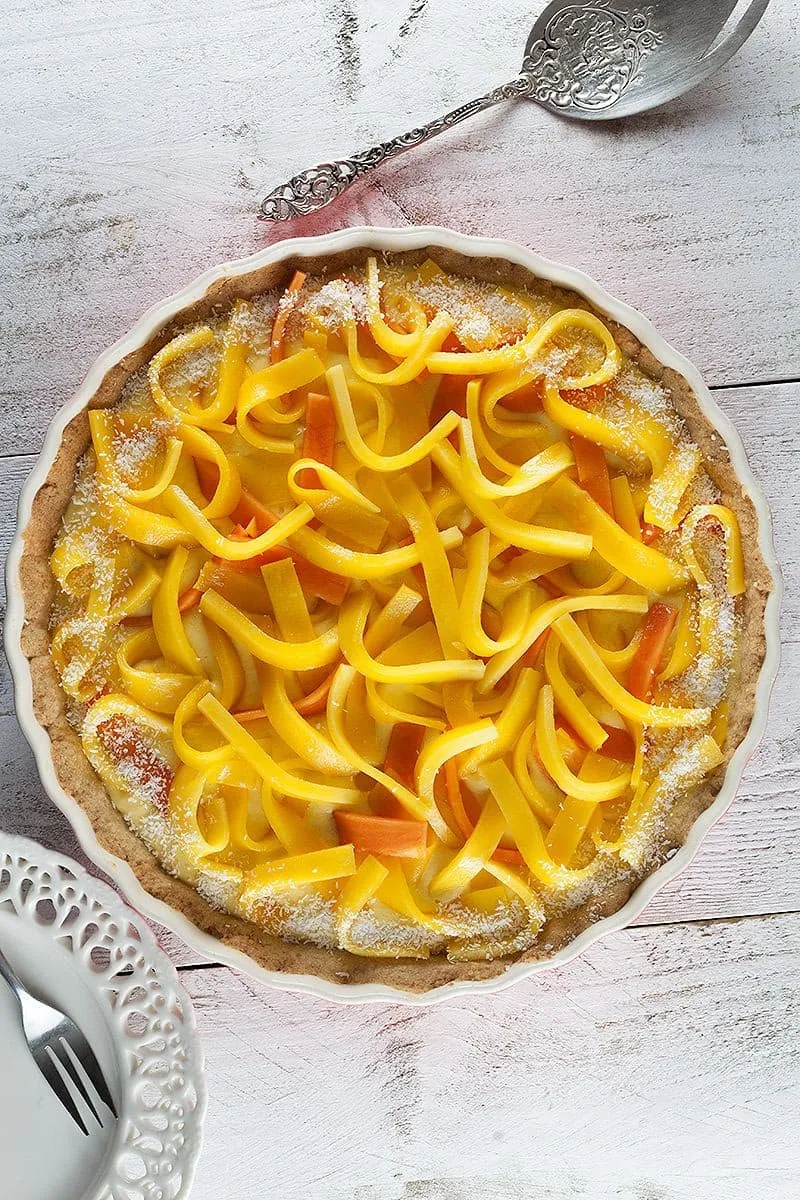 Mango papaya and coconut pie