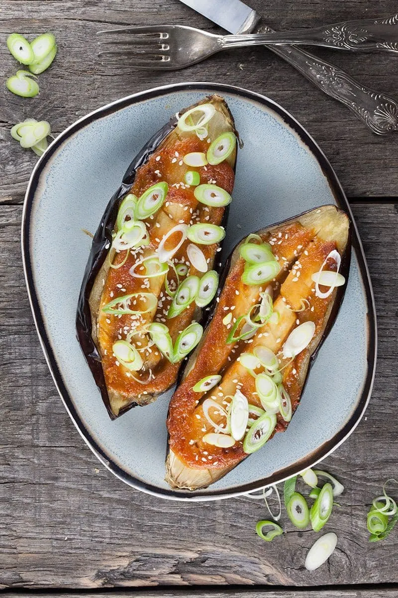 Miso glazed eggplant