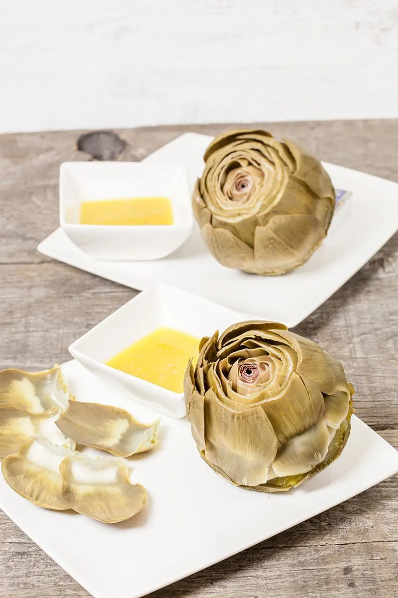 Artichokes with shallot vinaigrette