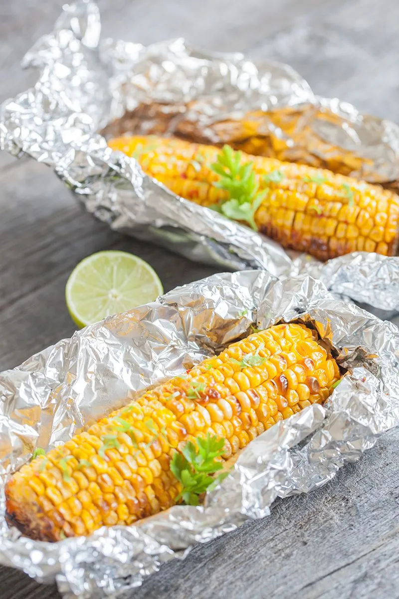 Roasted corn on the cob