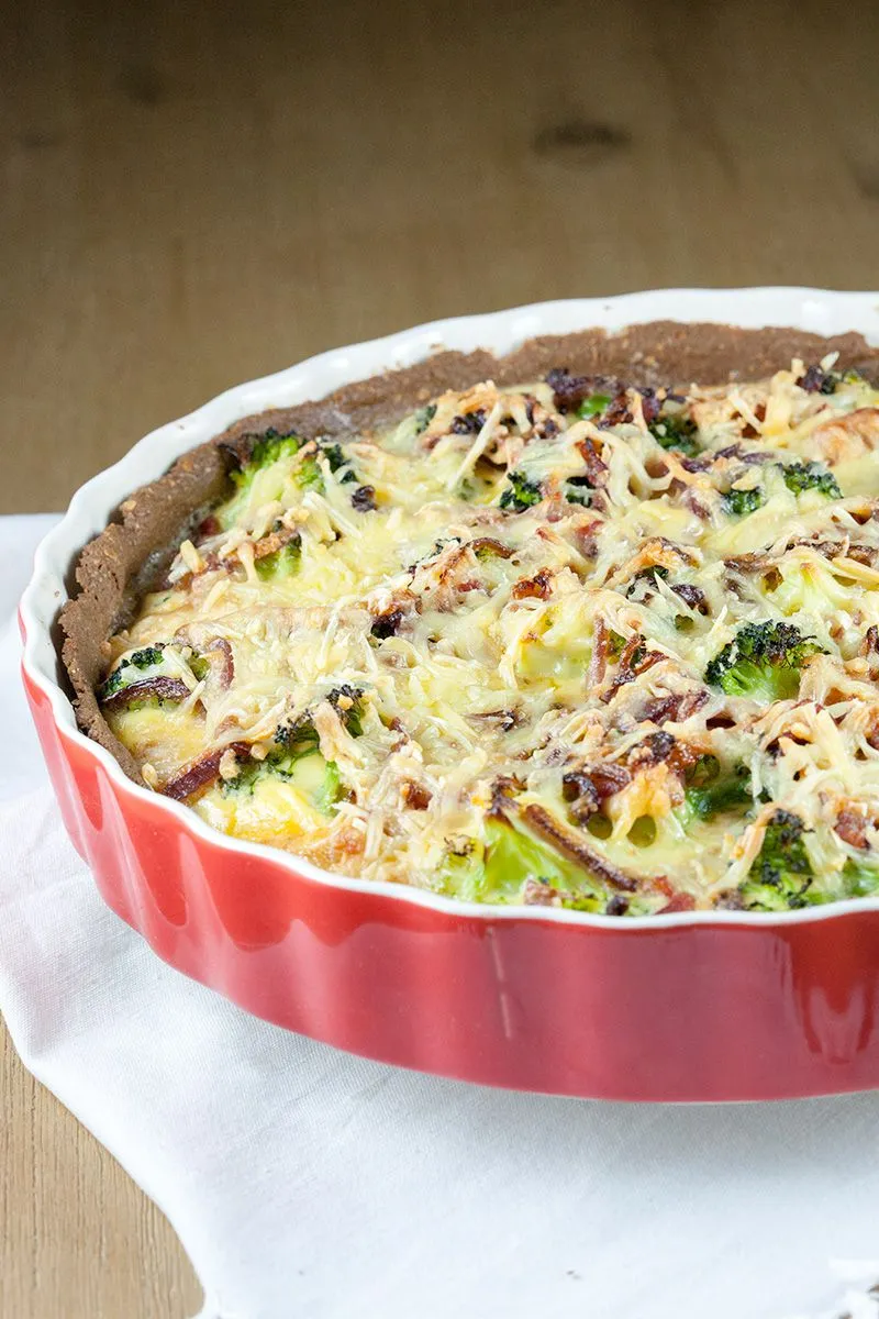 Broccoli and bacon quiche