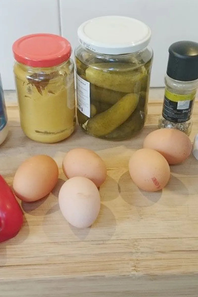 Classic deviled eggs ingredients