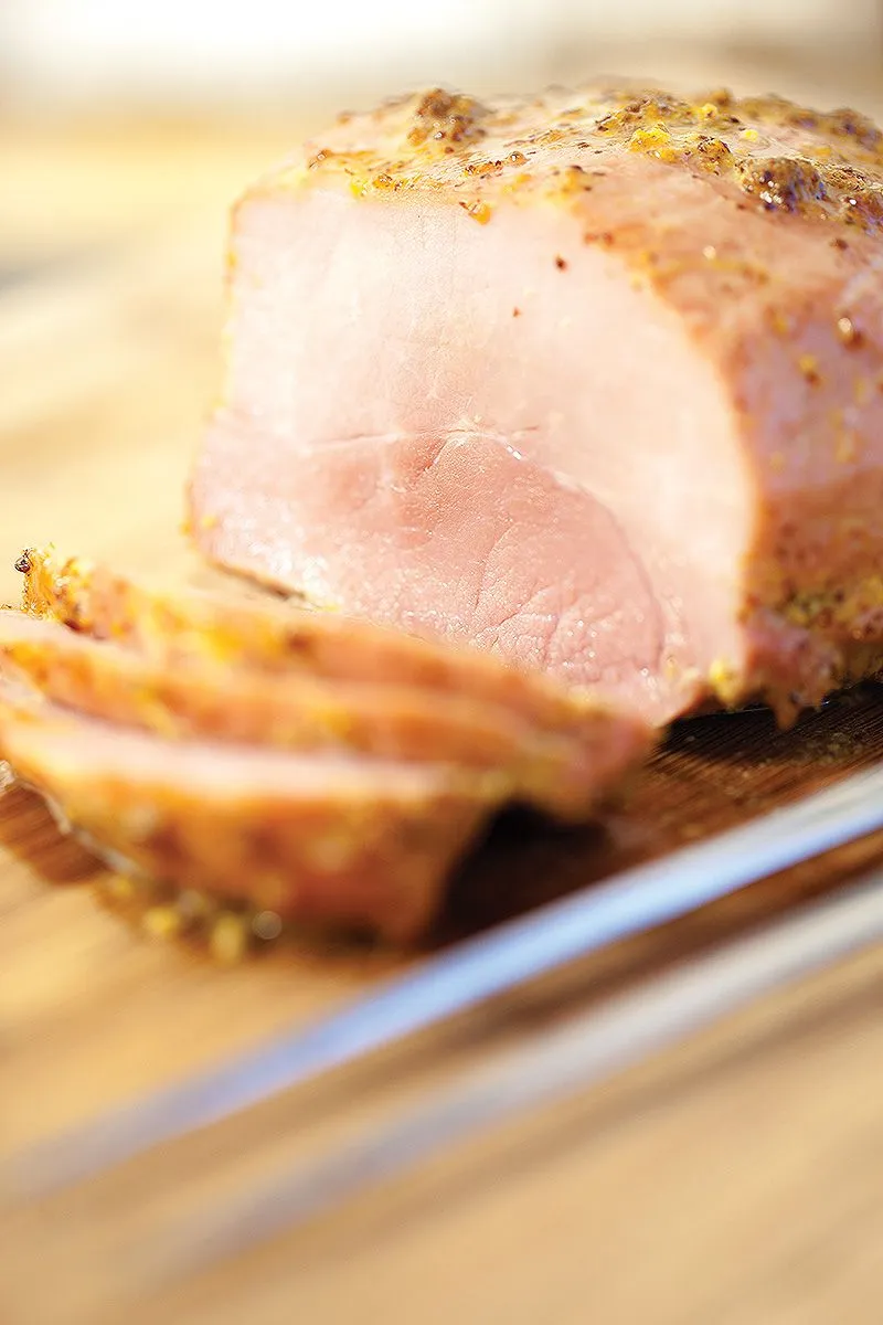 Honey and mustard glazed ham