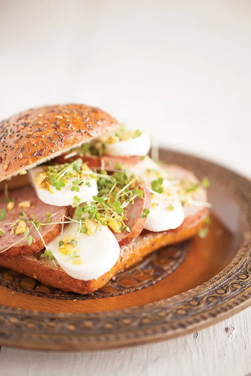 Mozzarella grilled beef sandwich