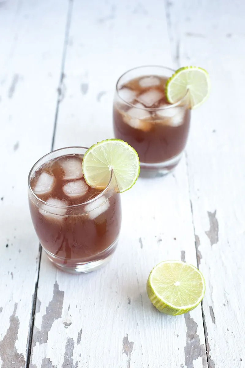 Rum, lime and brown sugar cocktail