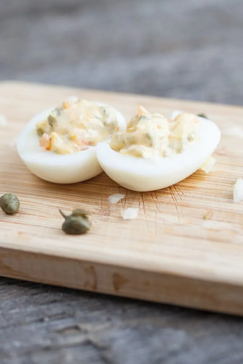 Salmon deviled eggs