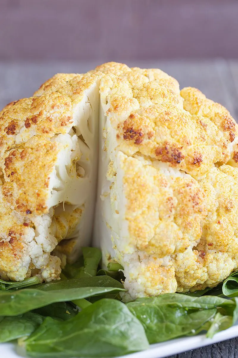 Whole roast cauliflower