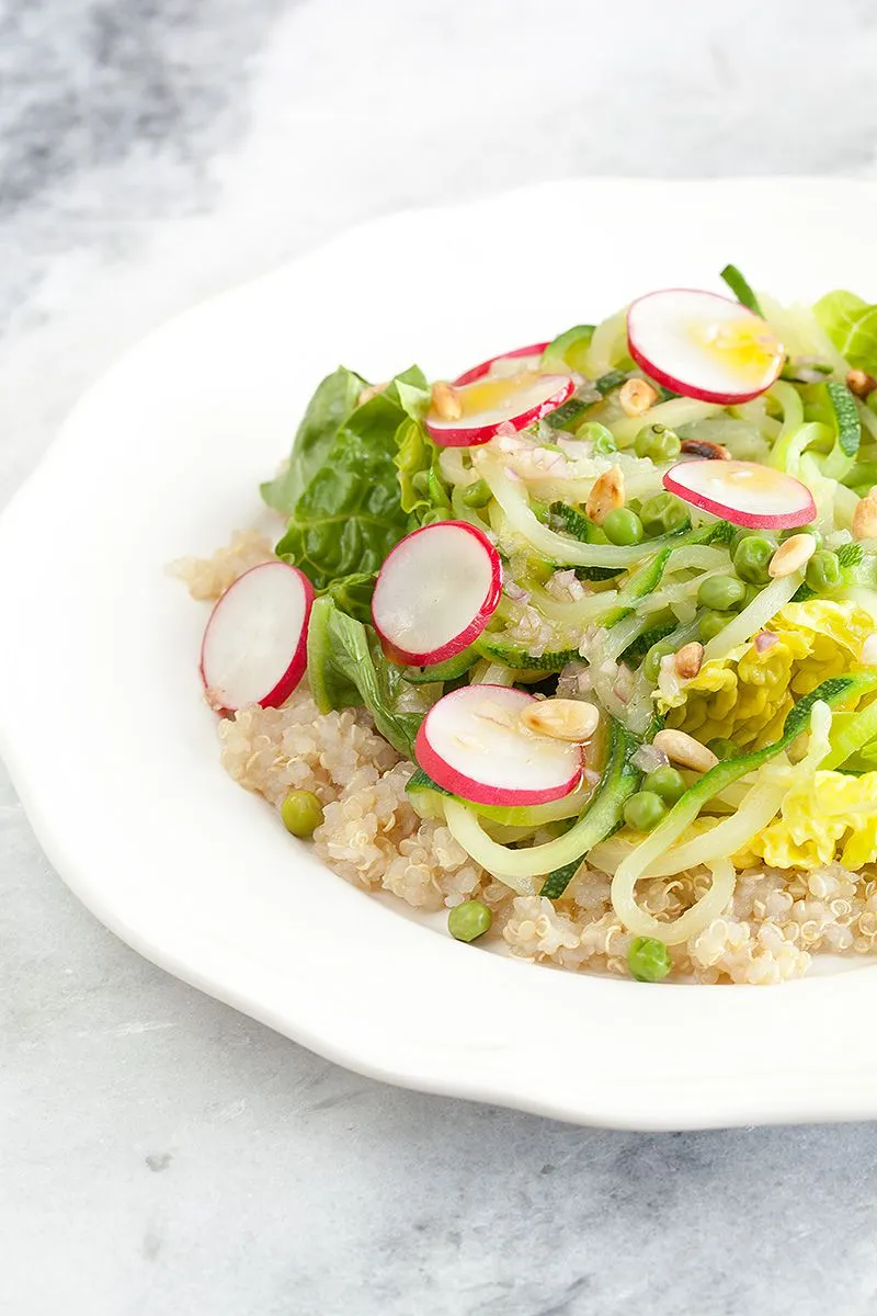 Quinoa zucchini radish salad