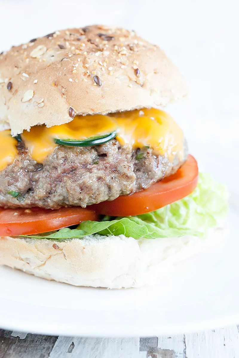 Spicy Jalapeño cheddar burger