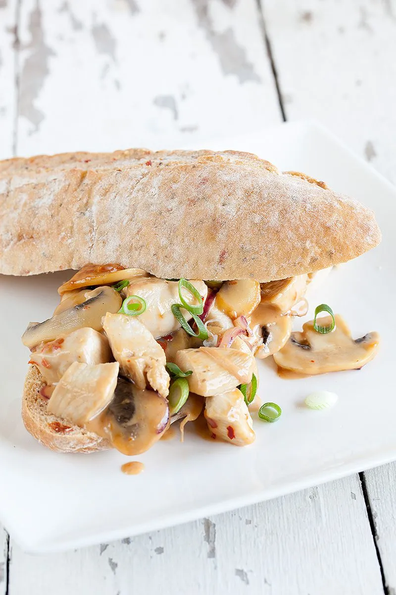 Chicken and mushroom sandwich