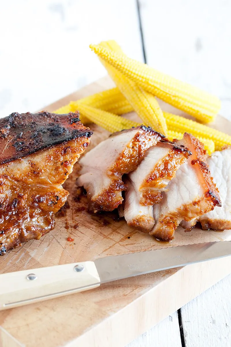 Peanut flavored barbecue pork belly