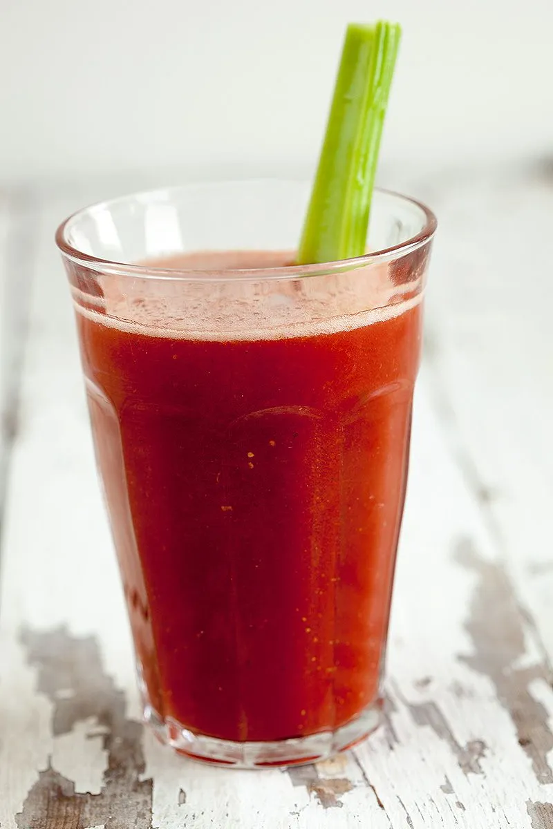Tomato celery basil smoothie
