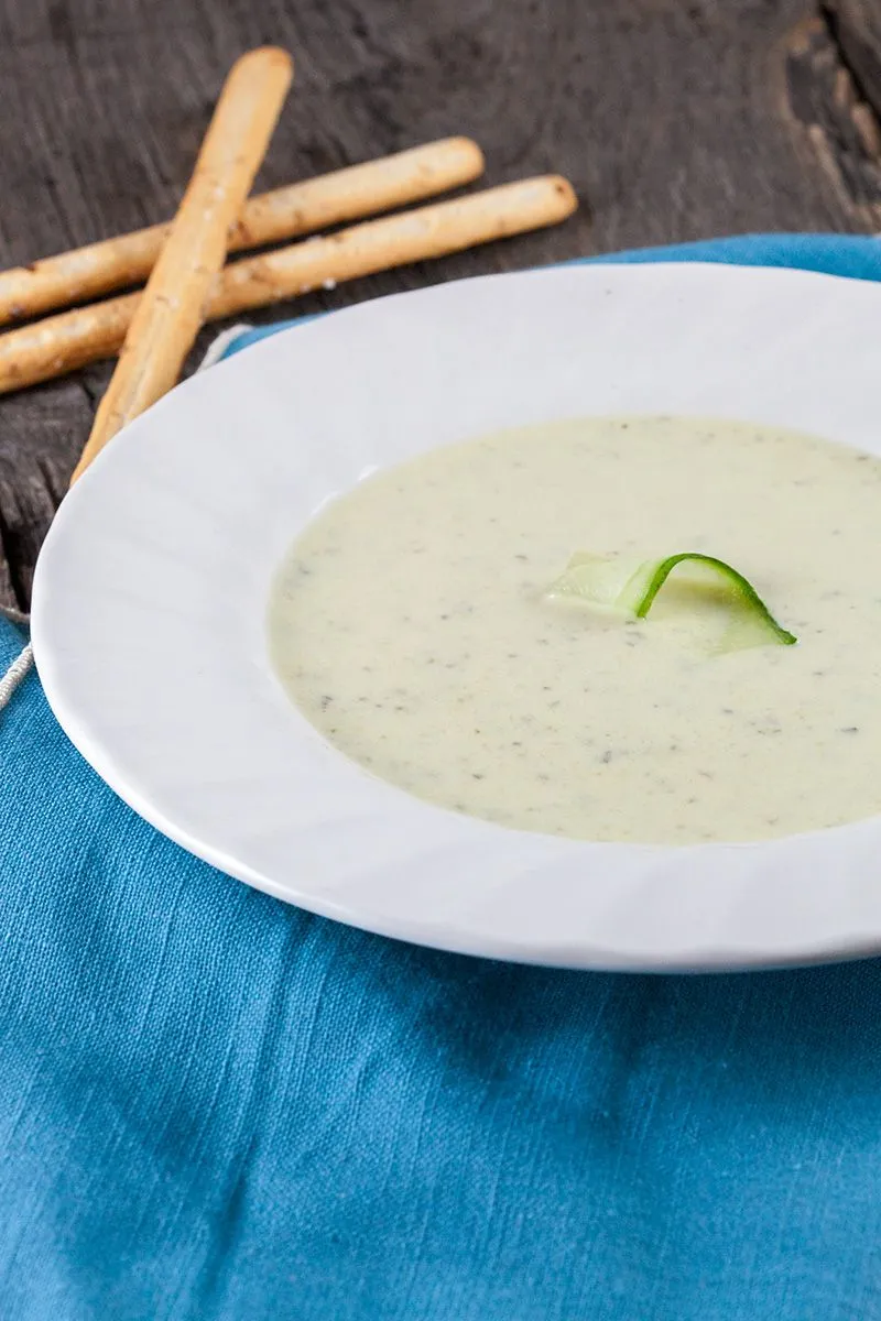 Cream of zucchini and cucumber soup