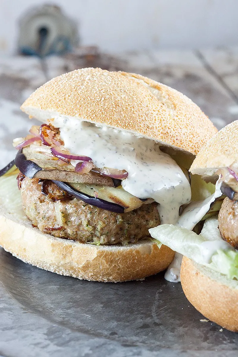 Lamb burger with truffle mayonnaise