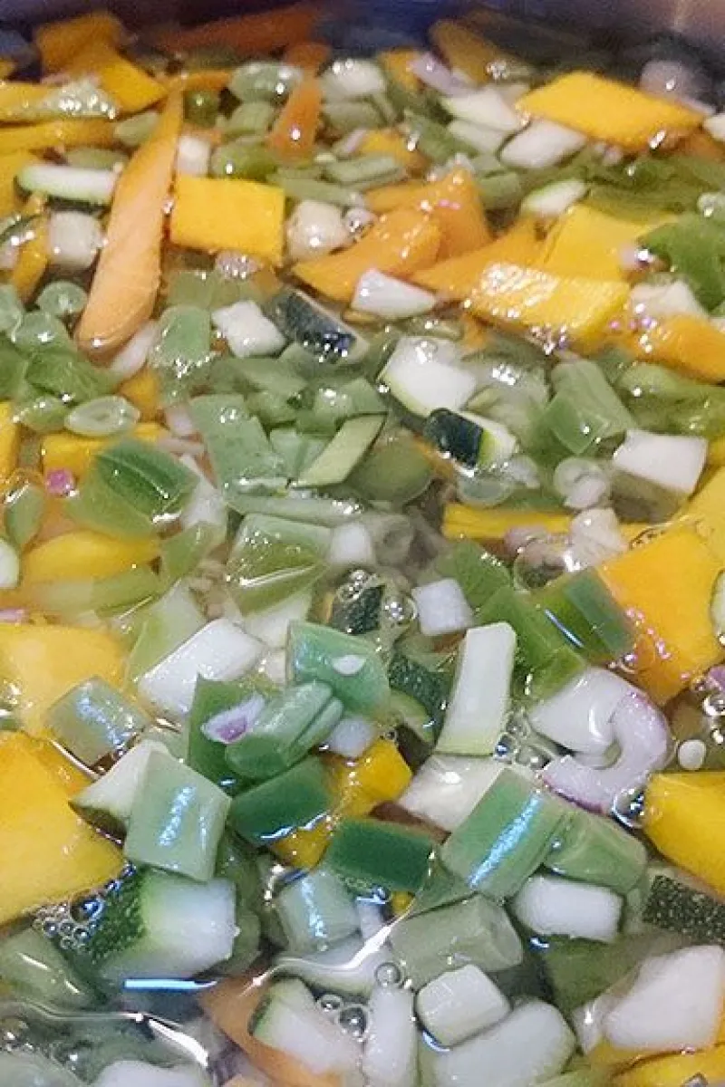 Piccalilli vegetables in vinegar