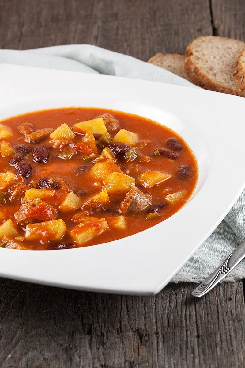 Vegetable bean and sausage soup