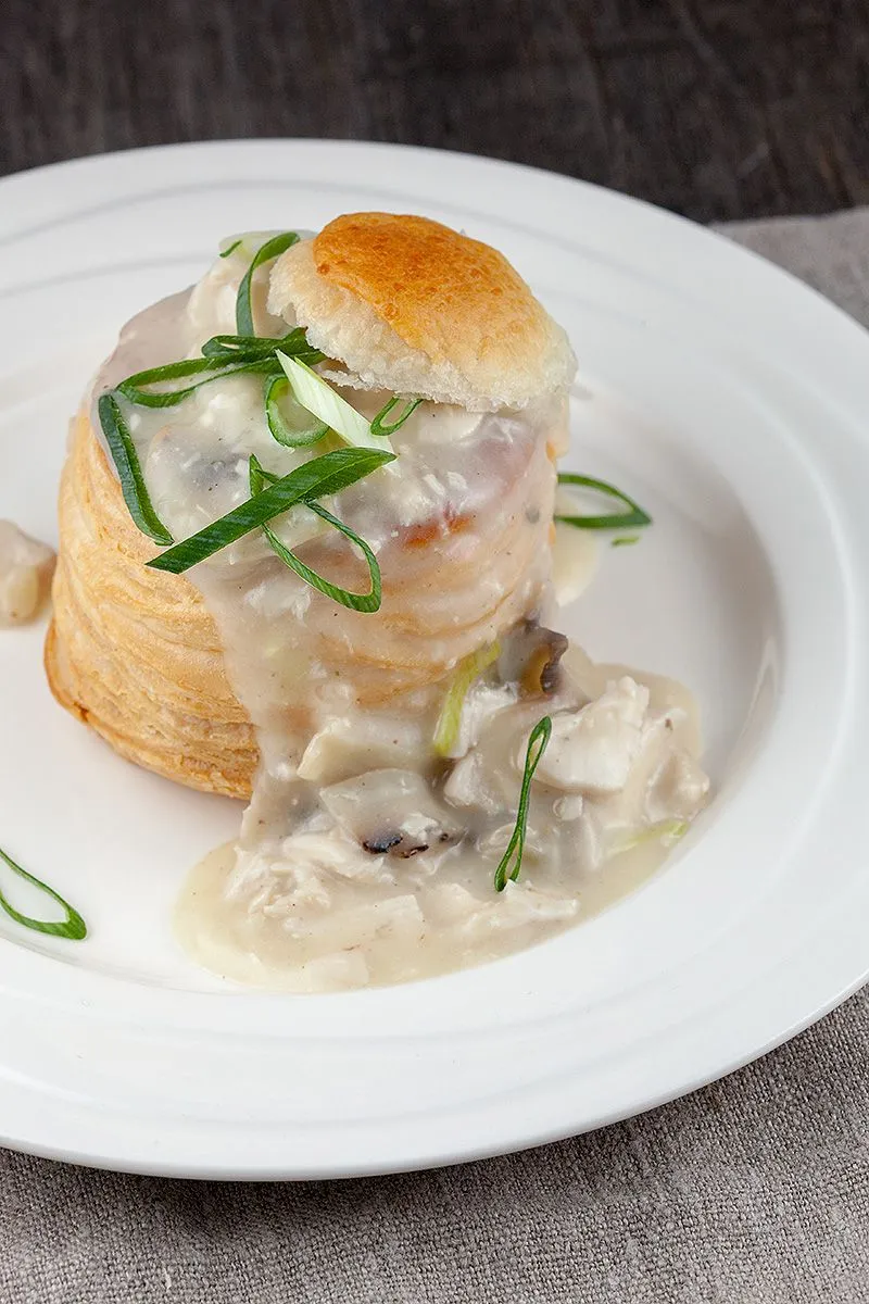 Chicken and mushroom vol au vents