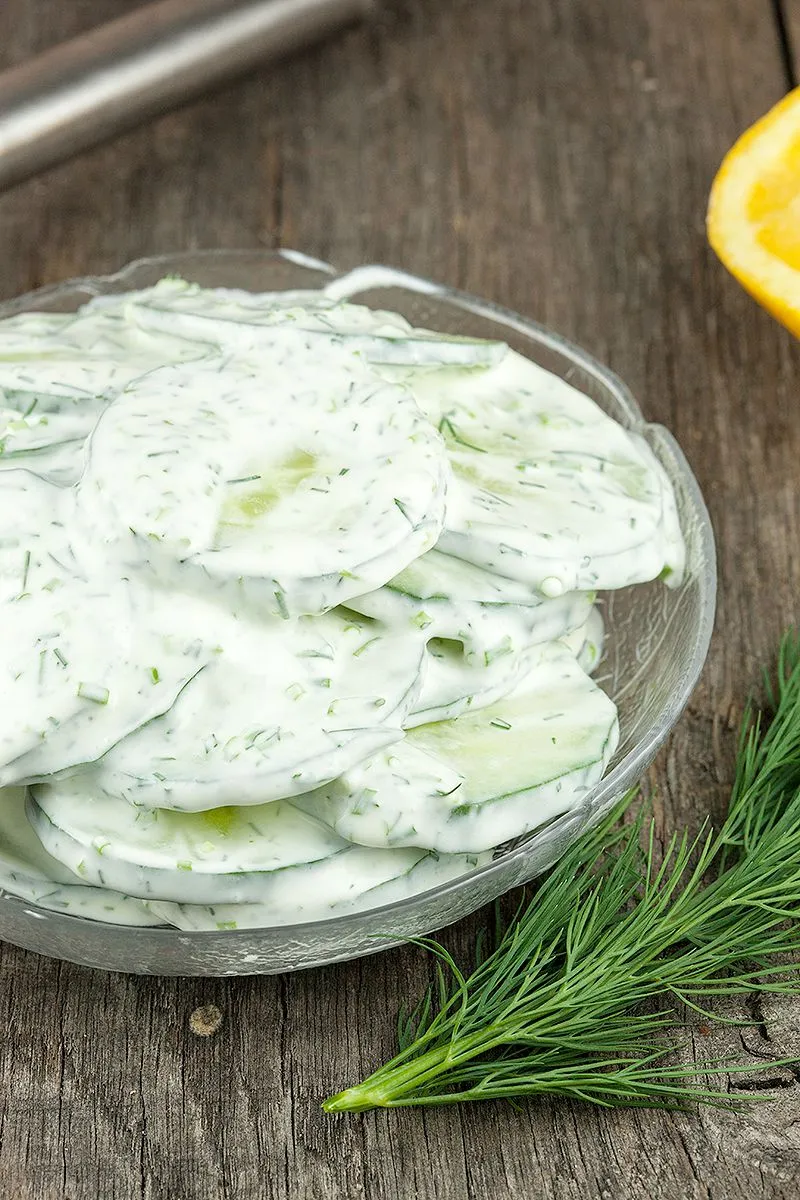 Creamy cucumber salad