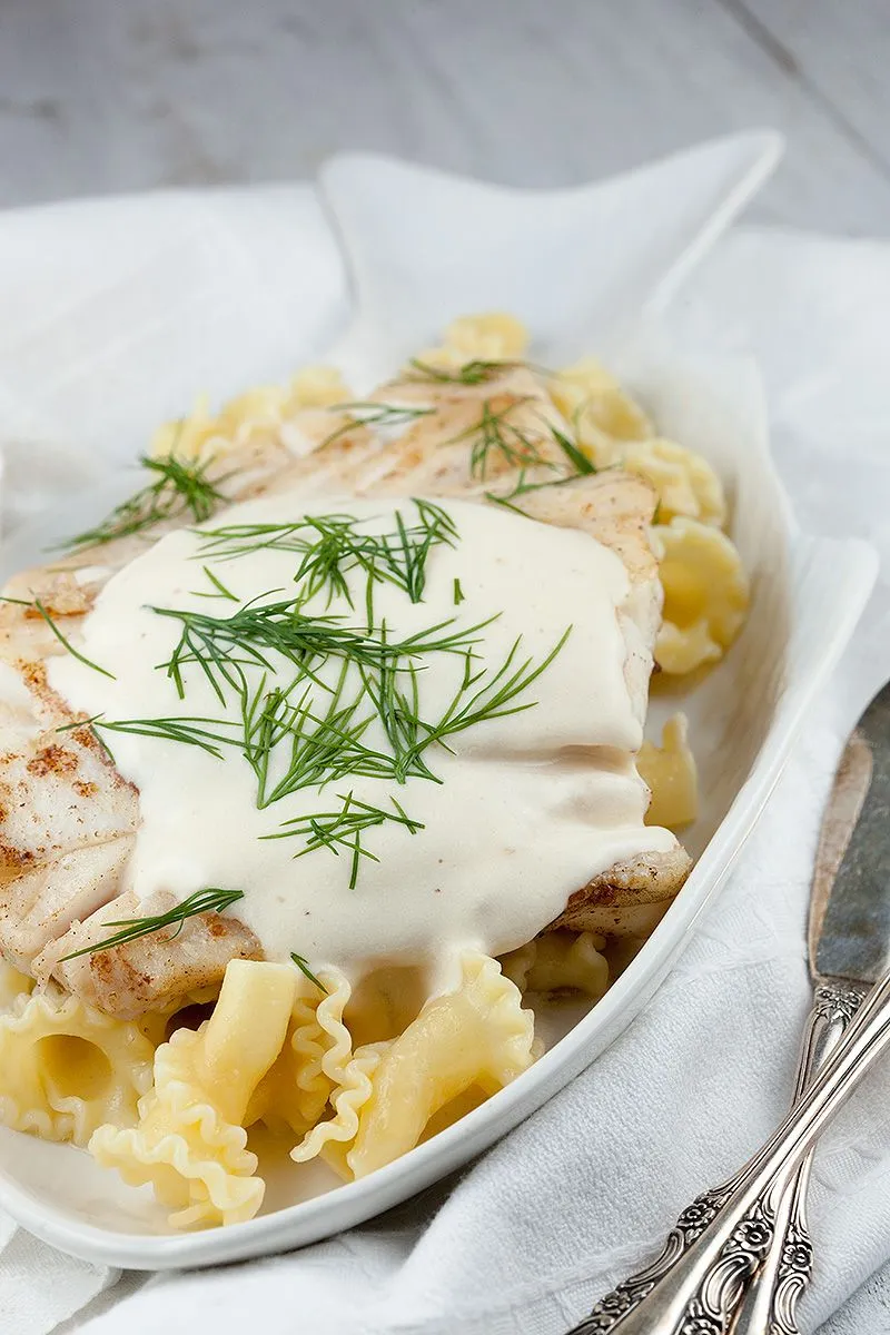 Creamy white wine and dill sauce