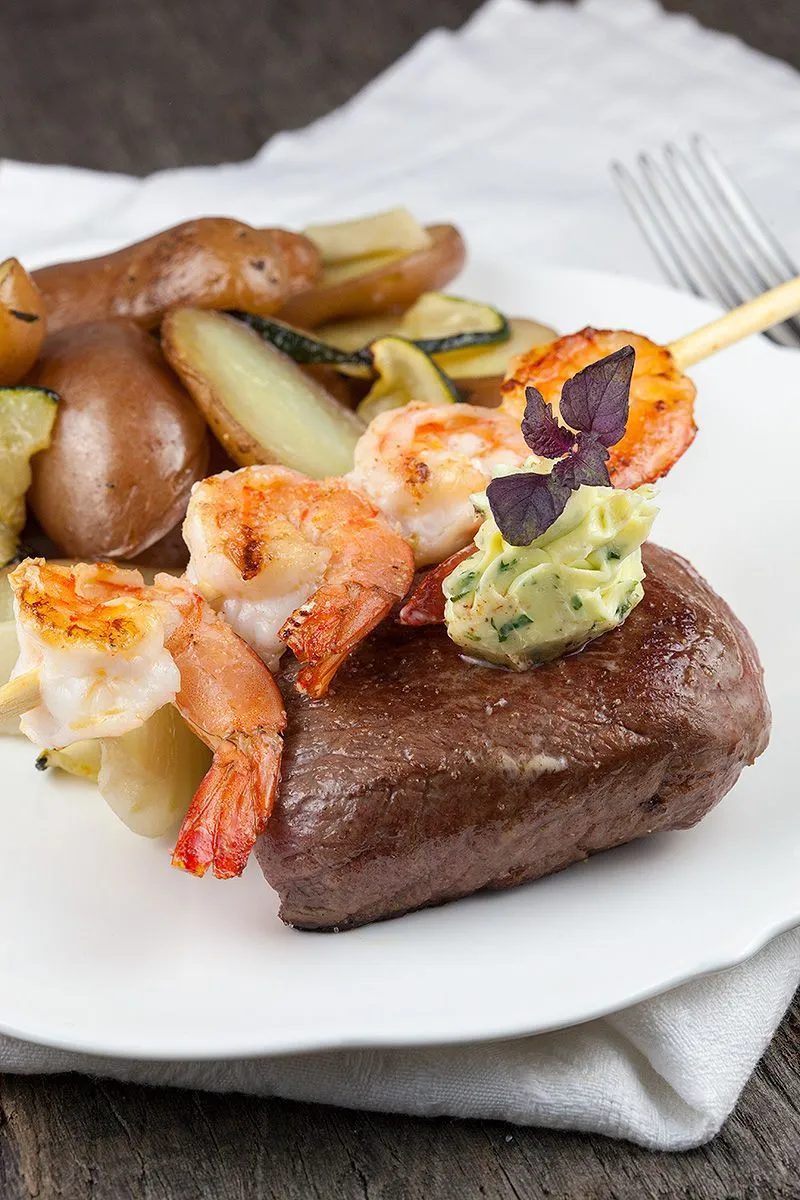 Surf and turf with herb butter