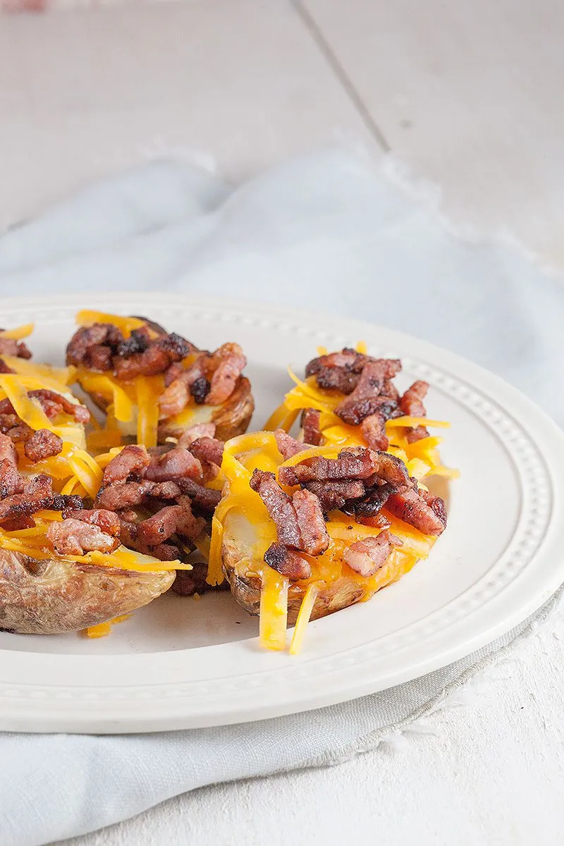 Cheddar BBQ potato skins