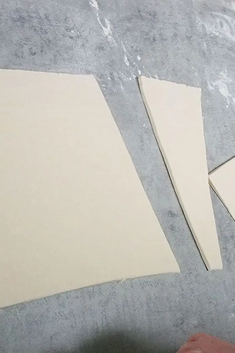 Homemade croissants cuts