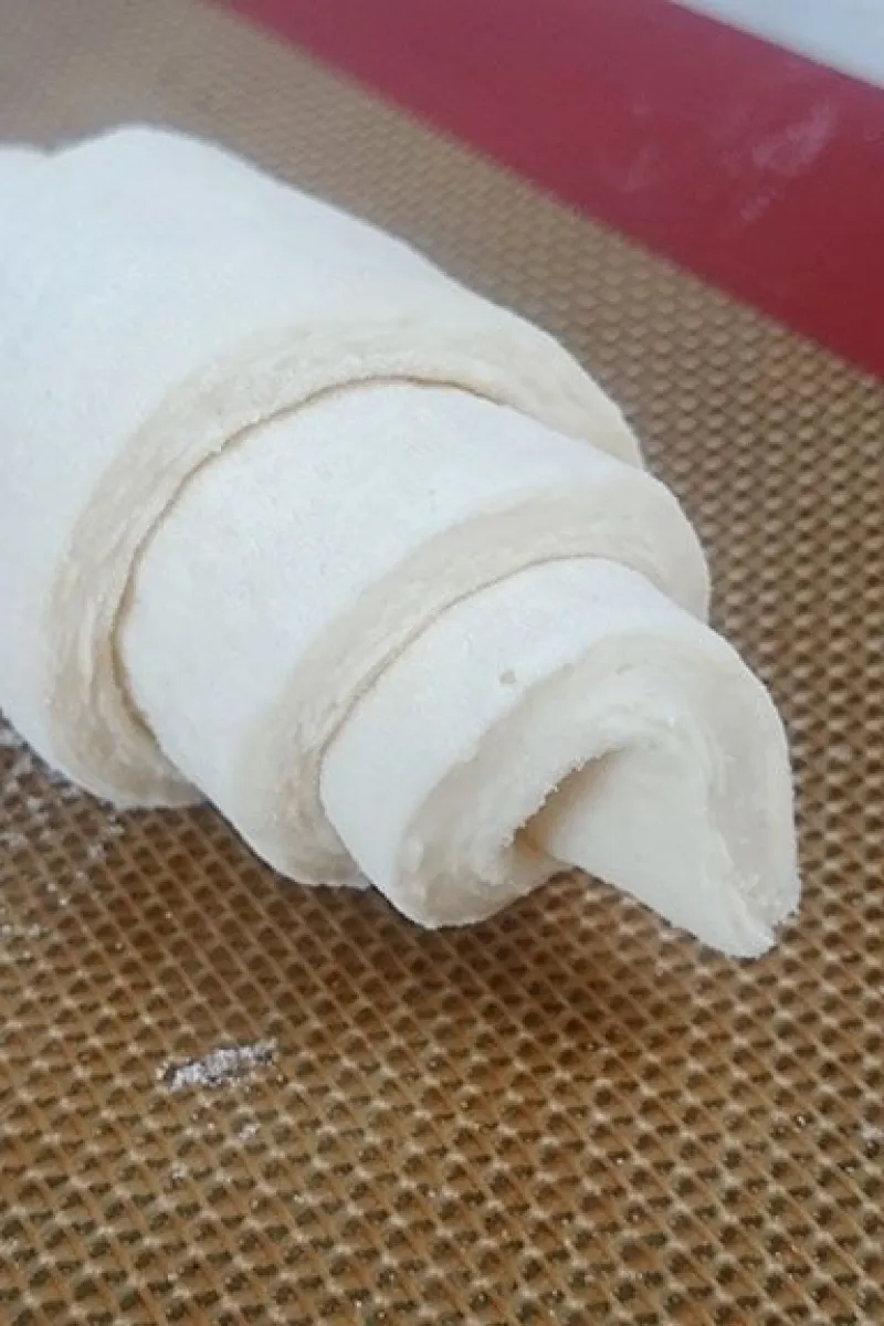 Homemade croissants rolled up