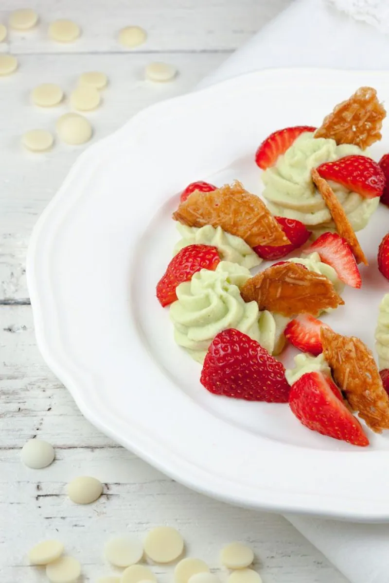 White chocolate avocado mousse