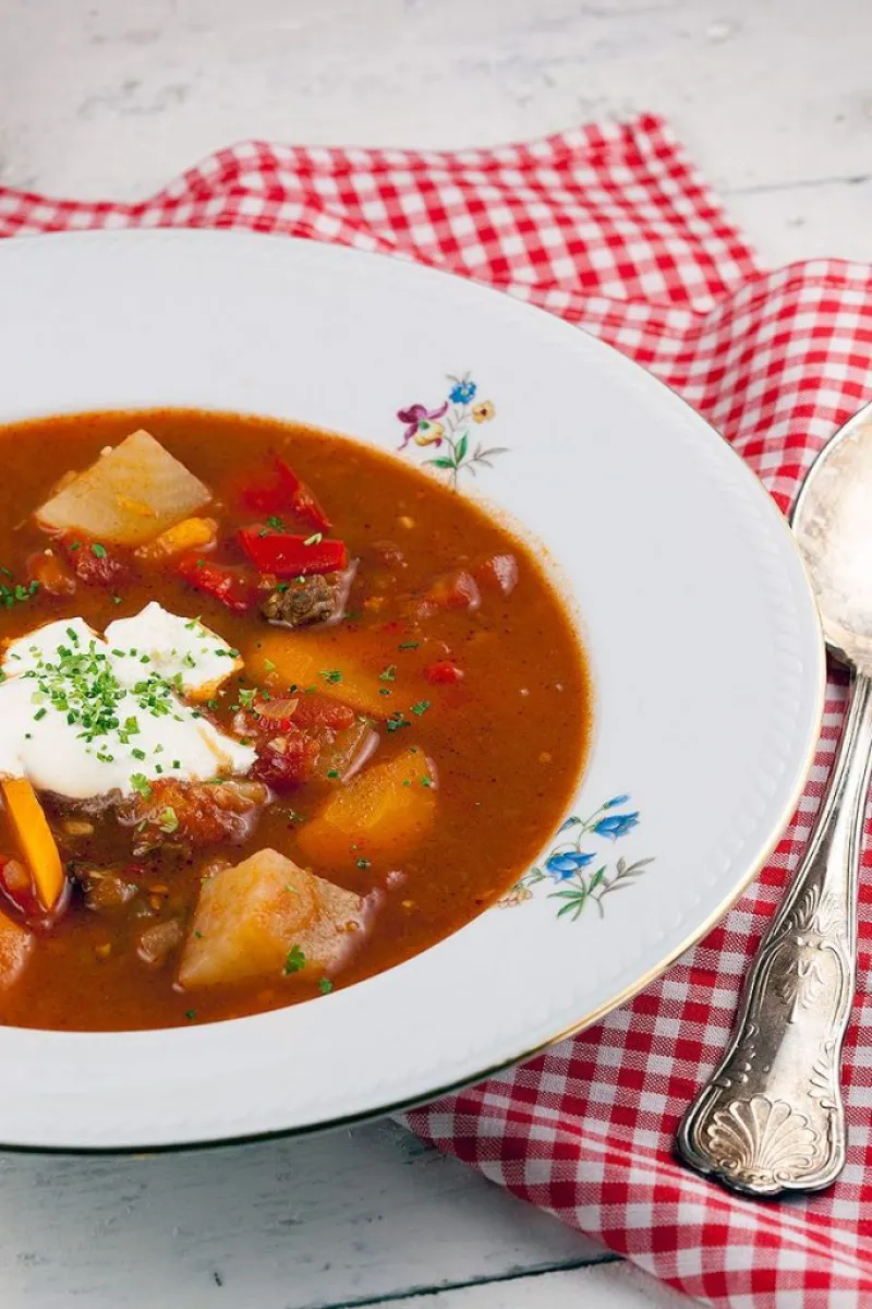 Beef goulash soup