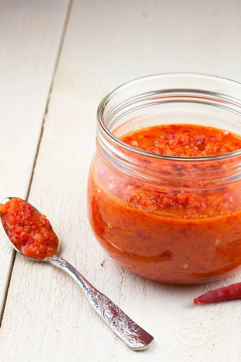 Scotch bonnet chillies sambal