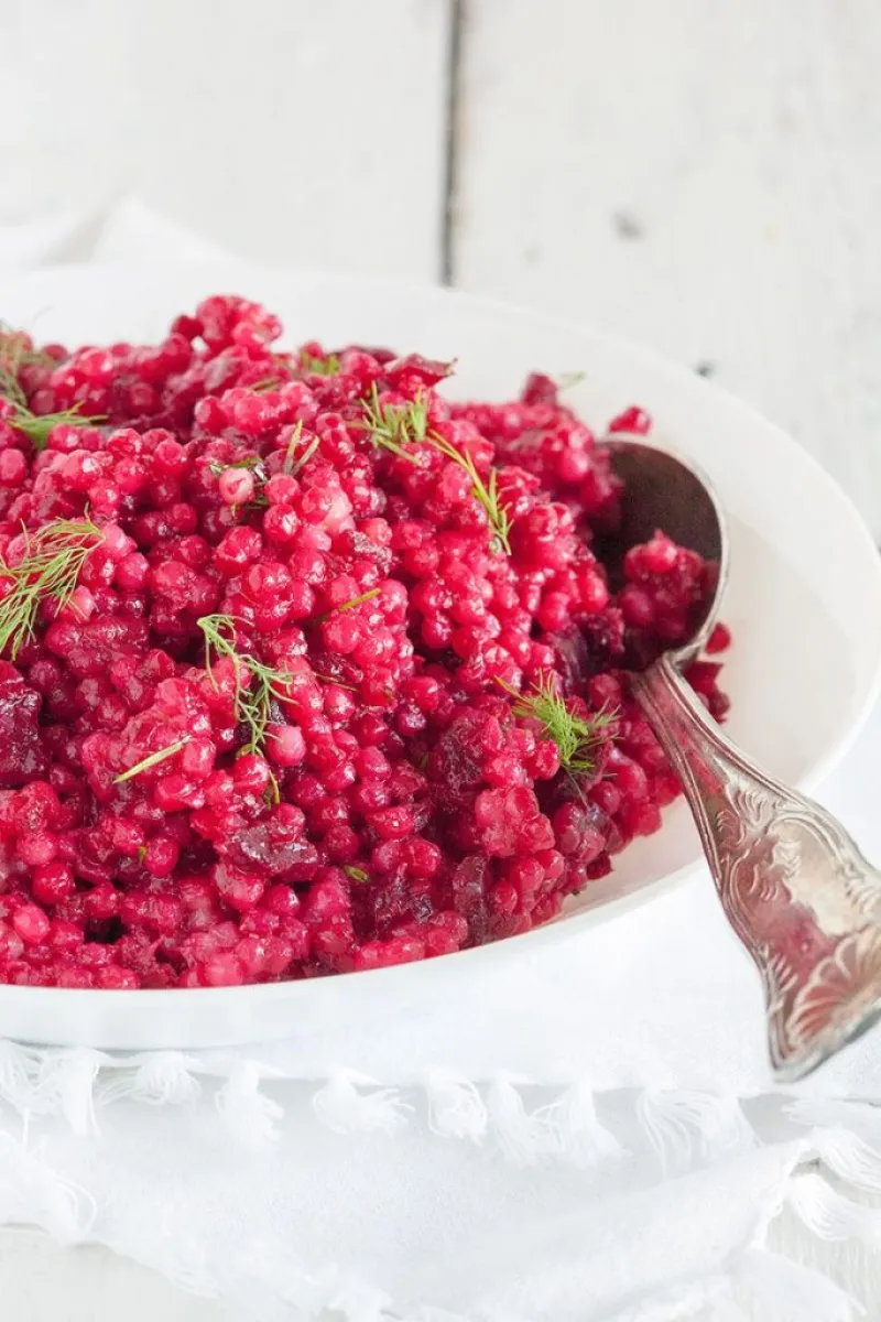 Beetroot pearl couscous
