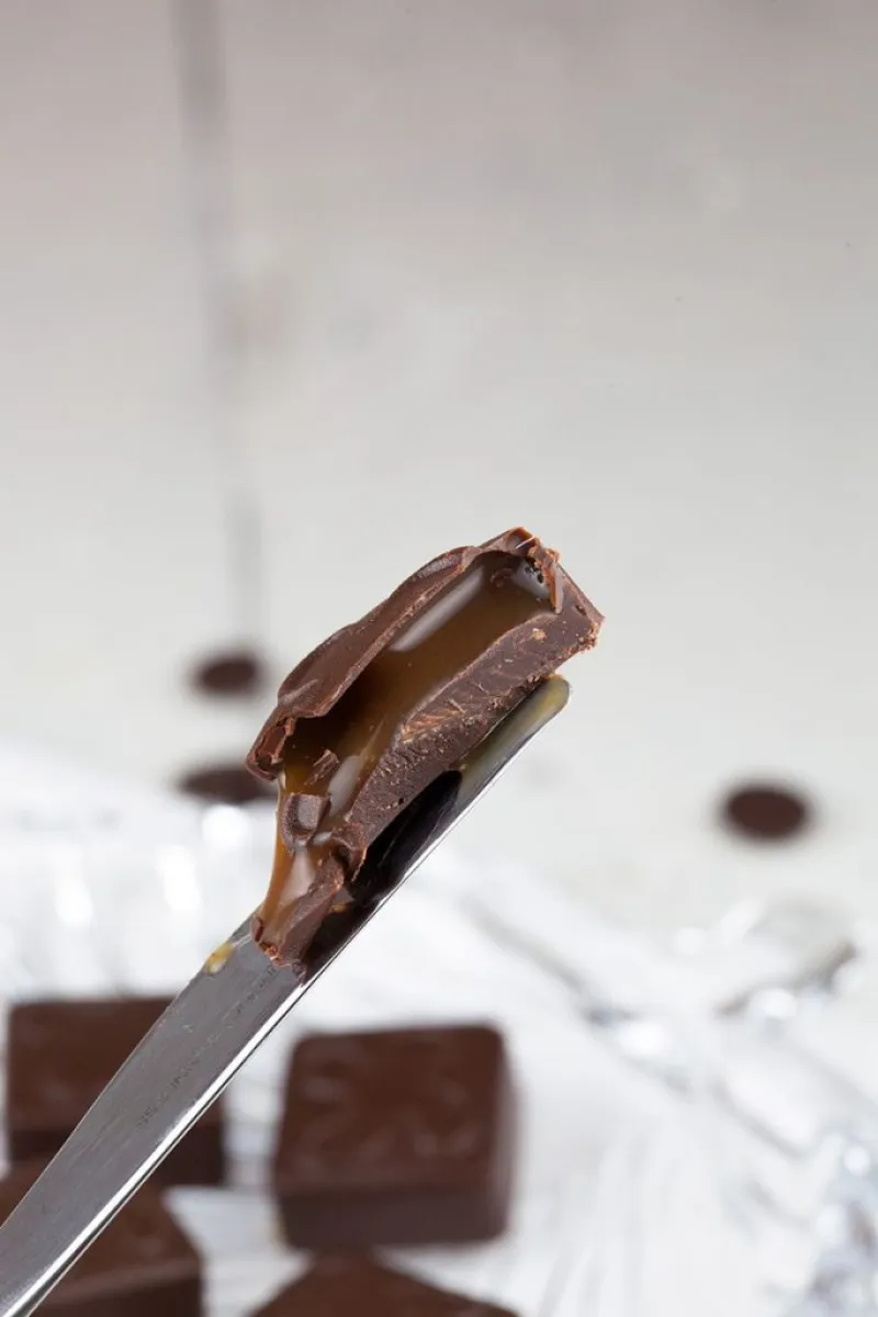 Make your own caramel filled chocolates