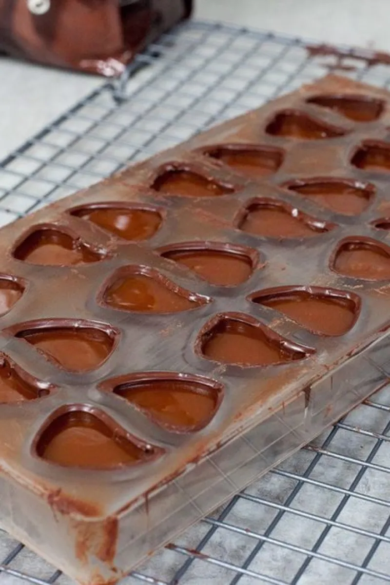 Make your own caramel filled chocolates