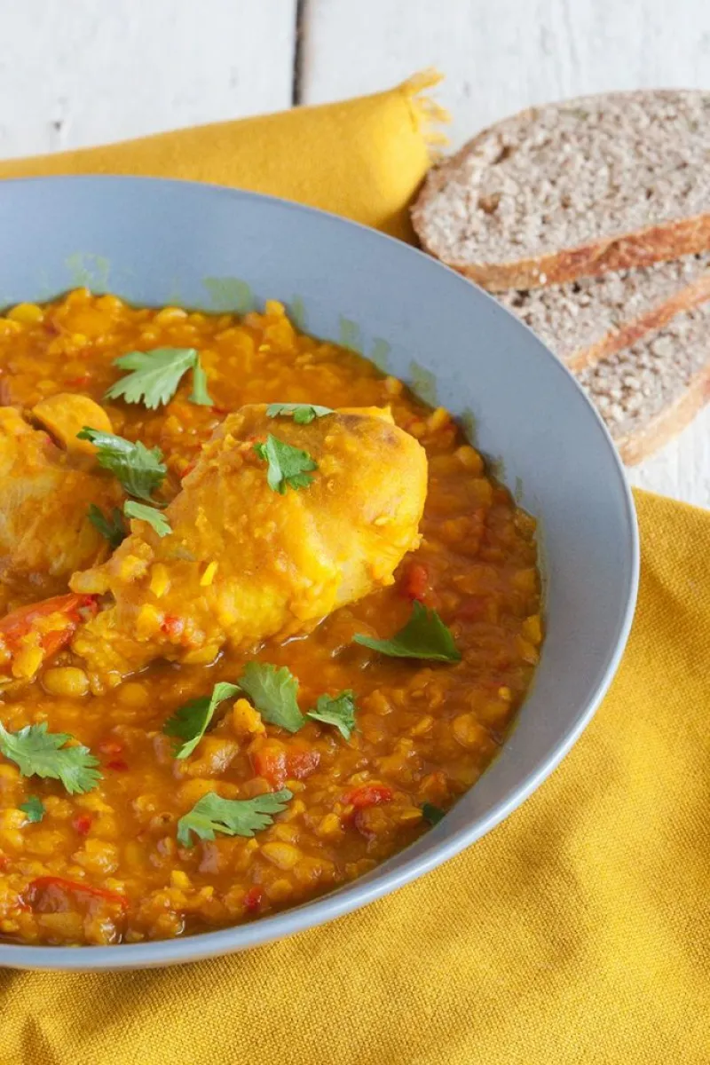Chicken yellow split pea curry