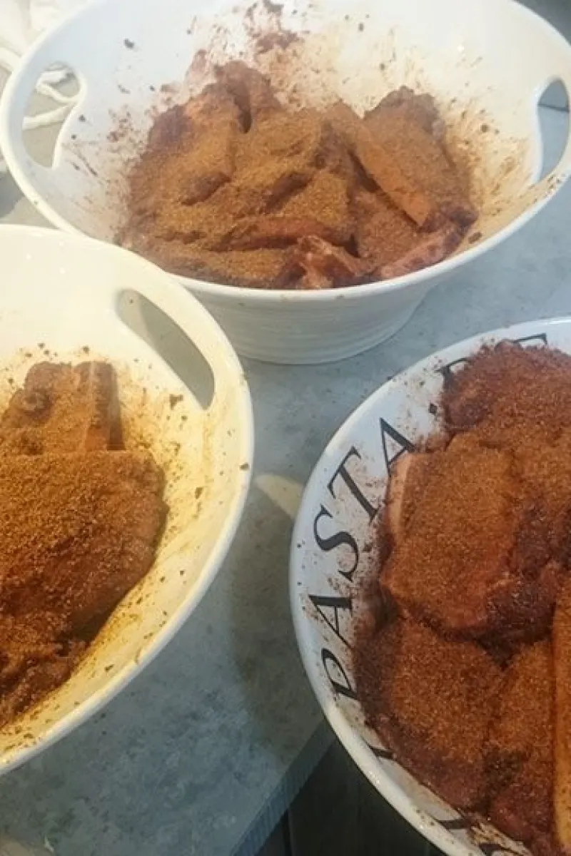 Seasoned pork belly slices