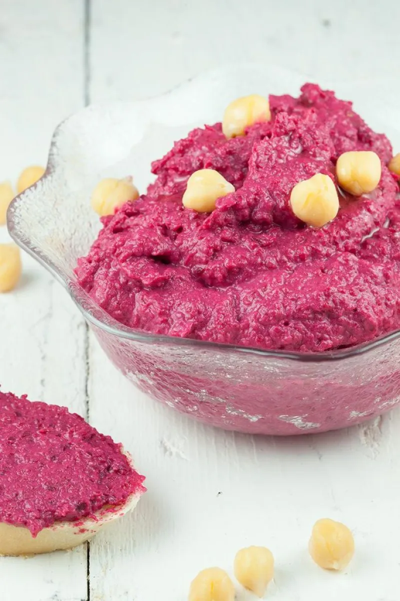 Roasted red beet hummus